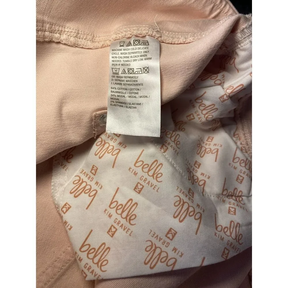 Belle Kim Gravel 26w Cut‎ Off Modal Shorts Distressed Pink Stretch Festival Boho